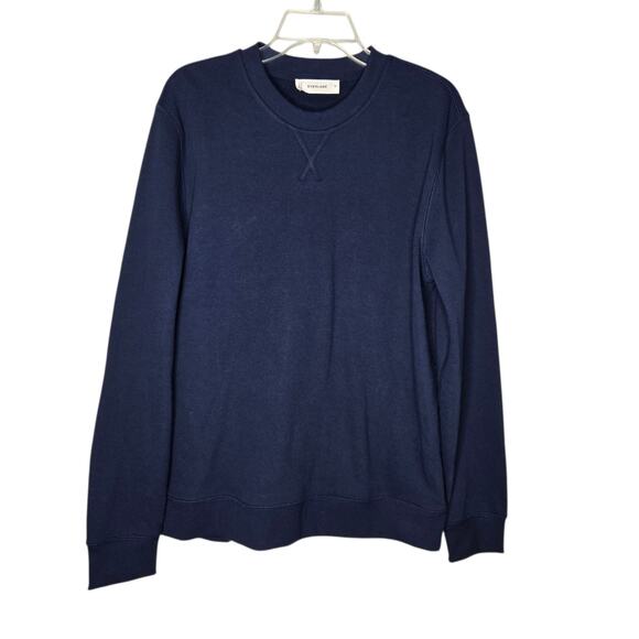 New Everlane The ReTrack Oversized Crew Sweatshirt Size Med navy blue - Picture 1 of 9